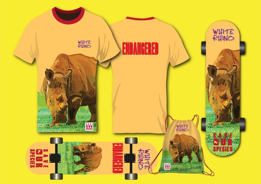 Save our Species  Afircan-White Rhino-Products Mockup